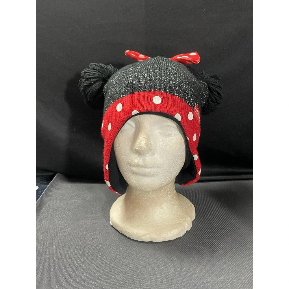 Disney Minnie Mouse Girls Polka Dot Winter Hat Beanie Ear‎ Warmer for Toddlers
